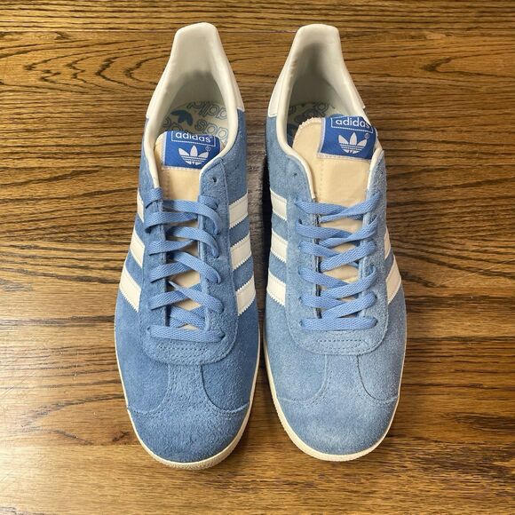 NEW Men’s adidas Gazelle Shoes Light Blue Off White Cream Size 8 8.5 9 Casual - Picture 4 of 6